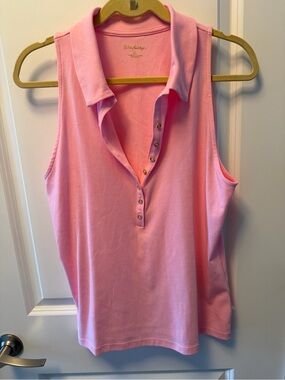 Lilly Pulitzer Pink Sleeveless Polo Tank